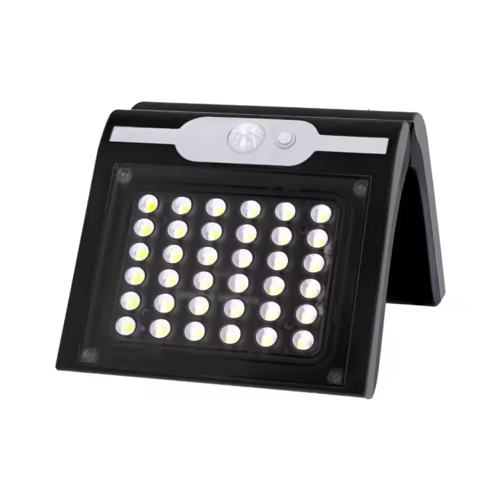 aplique solar 2w 220lm 6.500k con sensor color negro - 1