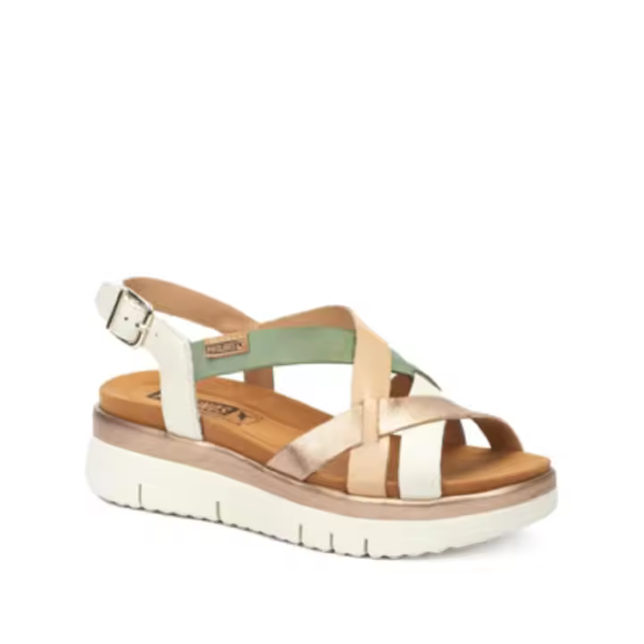 PIKOLINOS PALMA W4N-0650C1 SANDALIA DE PIEL COLOR NATA, PISO VOLUMEN, ULTRALIGERAS. - 1