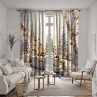 2pcs Cortinas De Lujo Estilo Dorado Soporte Digital HD Color Blanco Decoración De Hogar Para Sala De Estar Y Dormitorio - details 5