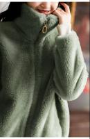 Abrigo De Mujer Caliente Con Cierre De Cremallera Y Doble Cara De Peluche Acolchado Cuello Alto Faux Fur Abrigo De Mujer - details 1