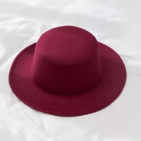 Clásico Sombrero De Paja Sólida Para Hombres Y Mujeres Mezcla De Lana Artificial Sombrero De Paseo Ancho Estilo Jazz Derby Plano Para Iglesia Casual Unisex - details 6
