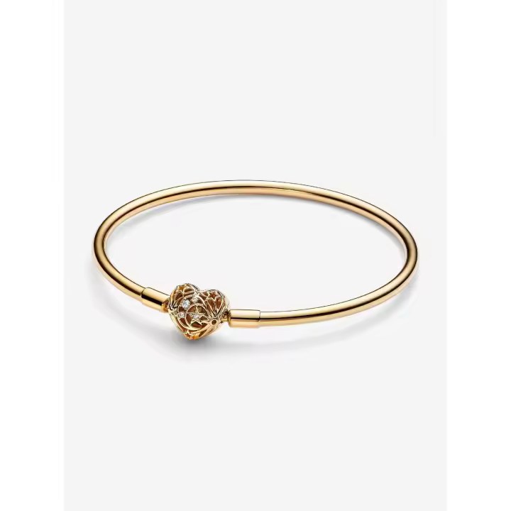Pandora - VENTA FINAL - Brazalete con Cierres de corazón Celestial-Baño de Oro de 14 K - 1