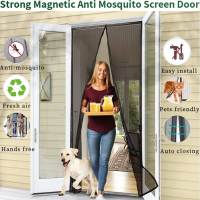 Puerta De Pantalla Magnética Self-sealing Para El Hogar Malla De Partición Que Evita Insectos Mascotas Y Niños. Tamaño 38x82 Pulgadas. Venta Por Pieza. - details 4