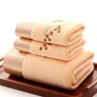 Juego De Toallas De Microfibra Bordadas 3 Piezas Toalla De Rostro 2 Piezas 75x35cm Y Toalla De Baño 1 Pieza 140x70cm Secado Rápido Para El Baño - details 3