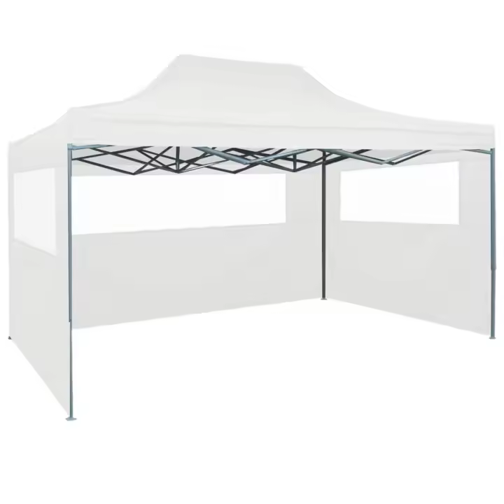 vidaXL Carpa plegable para celebraciones con 3 paredes blanco 3x4,5 m - 1