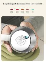 Taza De Café De 500ML Con Asa Y Tapa Acero Inoxidable 304 Taza De Leche Para Desayuno Con Acabado Ecológico Para Oficina Y Estudio - details 3