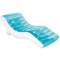 Colchoneta hinchable INTEX Splash Lounge azul y blanco, flotador para piscina, Capacidad 1 persona, peso máx. 100kg, Medidas 99x191cm, incluye porta bebidas y parche de reparación - details 0