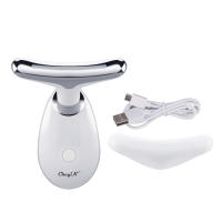 CkeyiN Máquina De Levantamiento Facial Y Cuello Masajeador Fototerapia Instrumento De Masaje Ocular Vibration Anti Arrugas Eliminador De Doble Mentón - details 7