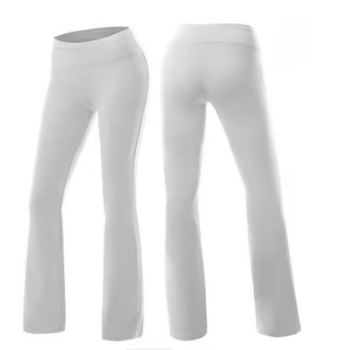 Leggings De Yoga Casual Estilo Deportivo Con Cintura Elástica Pierna Ancha Para Correr Y Fitness Pantalones Saltar Rectos Talla S M L XL XXL Color Blanco - 1