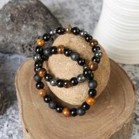 Pulsera de triple protección, Ojo de Tigre, obsidiana negra, hematita para protección y sanación de equilibrio - details 0