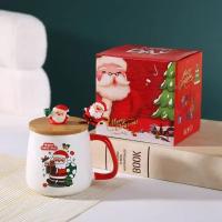 Caja De Regalo De Taza De Cerámica Con Tapa Y Cucharita Para Café Navidad Taza Ecológica Con Accesorios Para Bebidas - details 5