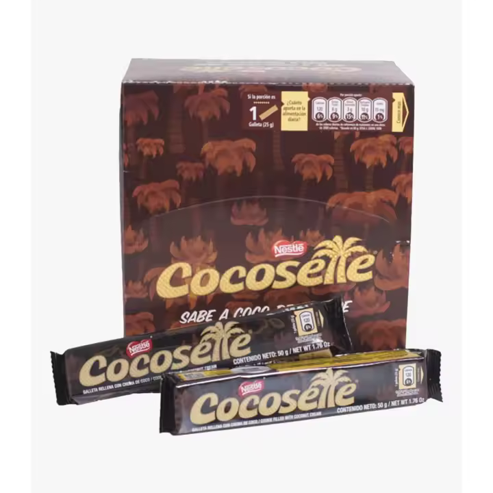 Nestle COCOSETTE - Barquillo de Galleta Rellena de Crema de Coco - CAJA de 21 Unidades de 50g - 1