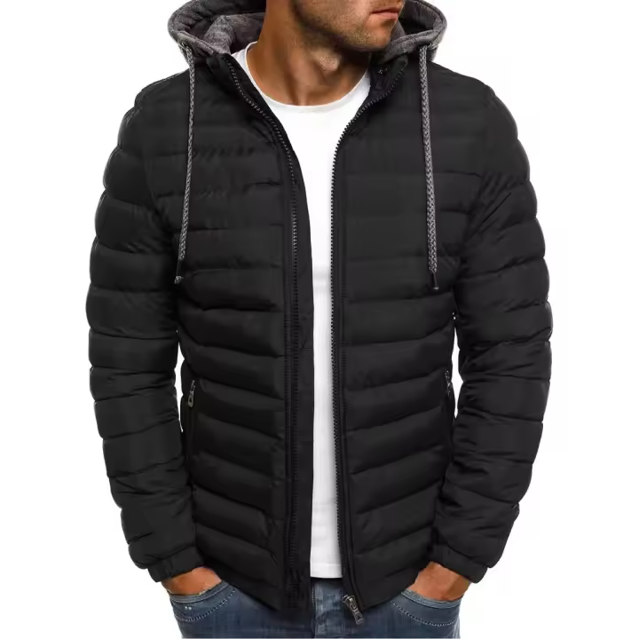 Abrigo Casual Para Hombre Con Capucha Cierre De Cremallera Thermica Y Estilo De Calle Moda Deportiva Exterior Para Otoño E Invierno - 1