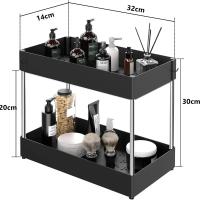 Organizador De Estante De 2 Niveles Para Baño Y Cocina Soporte Multipropósito Para Armario Debajo Del Grifo En Casa - details 7