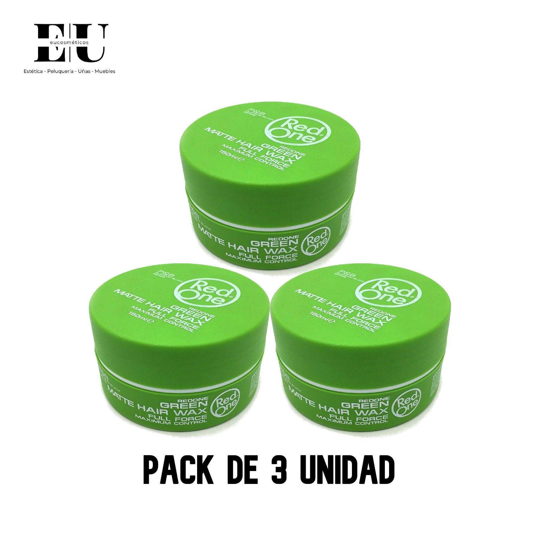 Redone - Pack 3 unidad Green Matte Hair Wax 150Ml