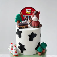 Decoraciones De Cumpleaños Para Pastel Con Topper De Animales Del Hogar De Piedra Madera Yaks Ponis Ovejas Cerditos Pollos Para Niños Y Niñas - details 1