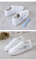 Zapatos Blancos Pequeños Para Mujer Primavera/Verano/Otoño Nuevos Patrón Bordado Coreano Casual Suela Baja Estudiante Zapatos Planos - details 13