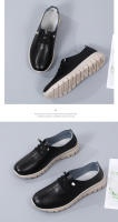 Zapatos De Lujo Para Mujer Casual Oxford Ligeros Planos De Cuero Genuino Mocasines Zapatos Para Mujer Con Cordones - details 10