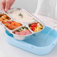 Caja de Almuerzo de Acero Inoxidable Aislada Térmica Portátil, Adecuada para Trabajadores de Oficina, Estudiantes Contenedor de Comida para Calentamiento en Microondas - details 9