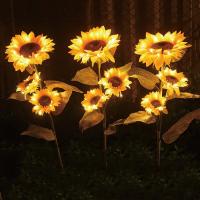 Lámpara De Jardín Solar LED En Forma De Girasol Iluminación Exterior Para Césped Decoración De Jardín Y Paisaje Nocturno - details 4