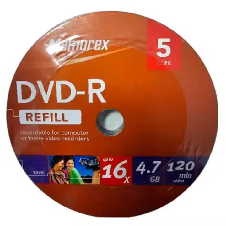 Tarrina Dvd-r  X16.120min.4.7gb Memorex  ( Precio X 5 Unidades ) - 1