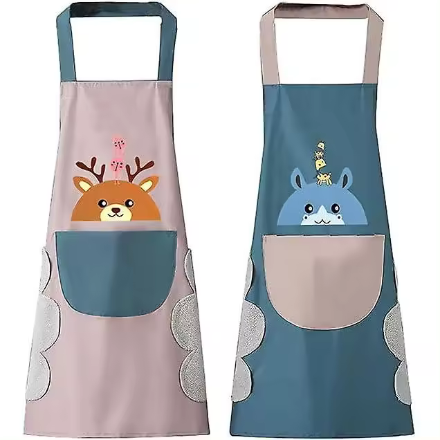 Delantal de 2 piezas, delantales para Mujeres Delantal de Cocina a mano - 1