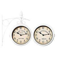 Reloj de Pared Colgante de Doble Cara y Chandelier Redondo de Hierro con Diseño Retro para Decoración del Hogar y Estación - details 3