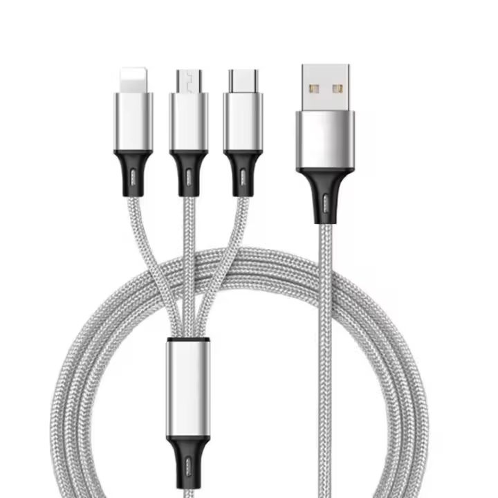 Cable de datos One Drag Three para Android Typec 3 en 1 carga rápida 1,2 m trenza de nailon transmisión de datos conveniente y rápida - 1