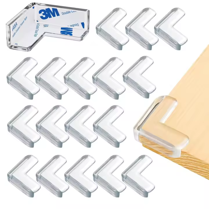 Mr Goodsy® 20 Protectores de esquina transparente de seguridad para bebes y niños, Protector esquinas muebles, Suave y de alta resiliencia - 1