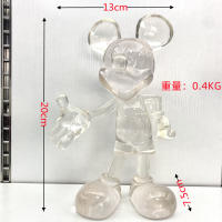 Figura De Resina Kawaii Disney Mickey Mouse 20cm Translúcida Decoración Para Escritorio Regalo Con Mano Beckoning Hand - details 3