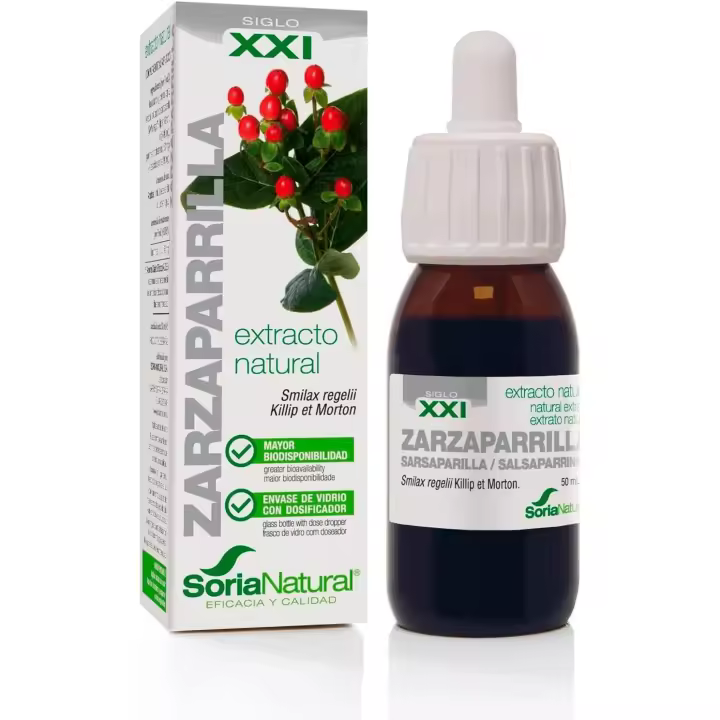 Extracto de Zarzaparrilla Soria Natural - Diurético y Depurativo - Salud del Organismo - Eliminación de Líquidos - Frasco de 50 Ml - 1
