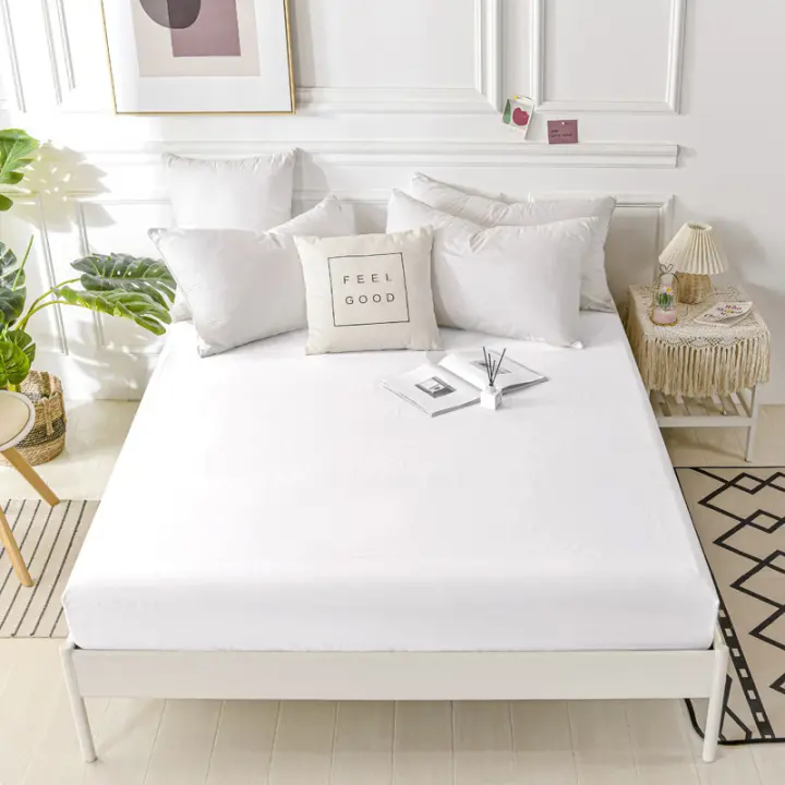 VOLARY - Funda de colchón impermeable para cama doble queen y king de 90/135/150/180cm - Material 100% ALGODON - Protector de hoja elástico - Fabricado en China - 1