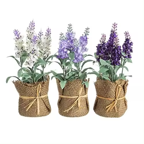 Pack 3 Plantas Artificial Lavanda Poliester con Tela de Saco-DAMDAM GO - 1