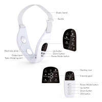 Correa Masajeadora Facial Eléctrica V-Face Lifter Con Control Remoto Eliminador De Doble Mentón LED 5 Modos Afirmación Belleza Dispositivo - details 9