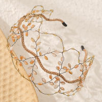 Diadema De Cristal Hecha a Mano Para Mujer Accesorio De Cabello Perla Tiaras De Boda Y Cumpleaños Joyería De Pelo Para Fiesta Involucración - details 9