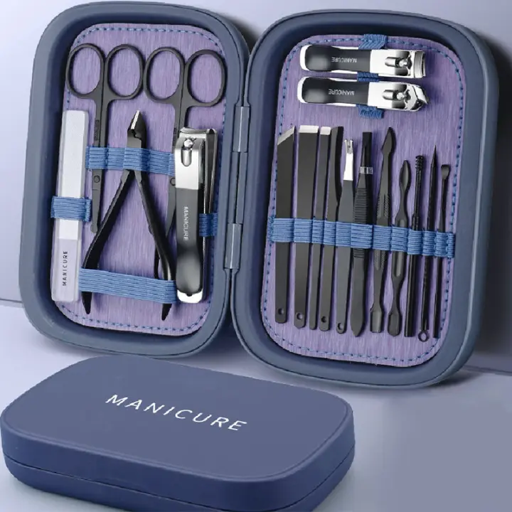 Nuevo Set De Manicura Profesional 18 En 1 2023 Afeitadoras De Uñas De Acero Inoxidable Kit De Maquillaje Idea Empaque Herramientas Para Cuidado De Las Uñas - 1