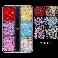 6 Grillas De 3D Flores Blancas Acrílicas Con Cuentas De Acero Para Diseño De Uñas Accesorio De Joyería DIY SASZCT-150 - details 11