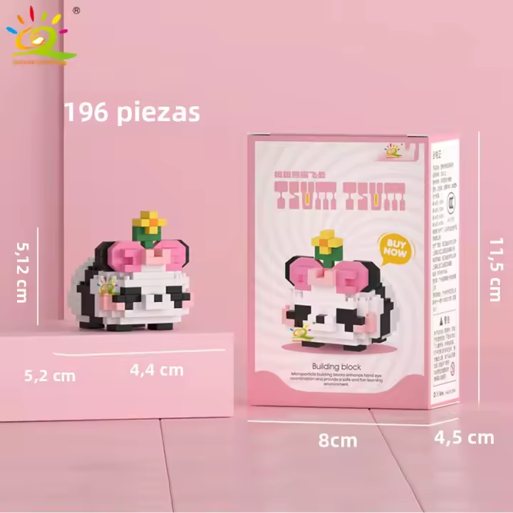 Mini Bloques De Construcción Micro Panda HUIQIBAO Modelo Diamante 3D Juguetes De Ciudad Para Niños Regalo Animal Bricks DIY - 1
