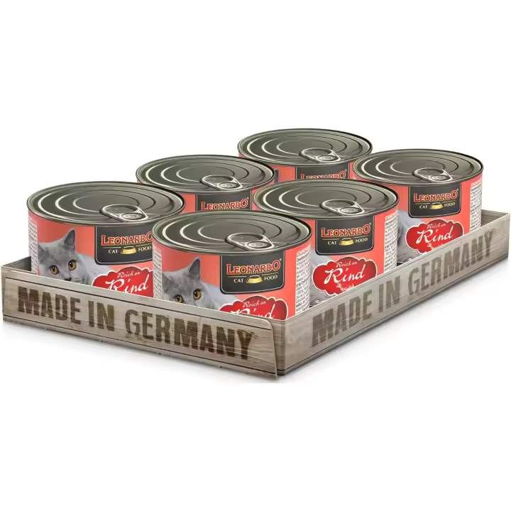 Pack 6X200 Gr - Leonardo Comida Húmeda para Gatos de Ternera - 1