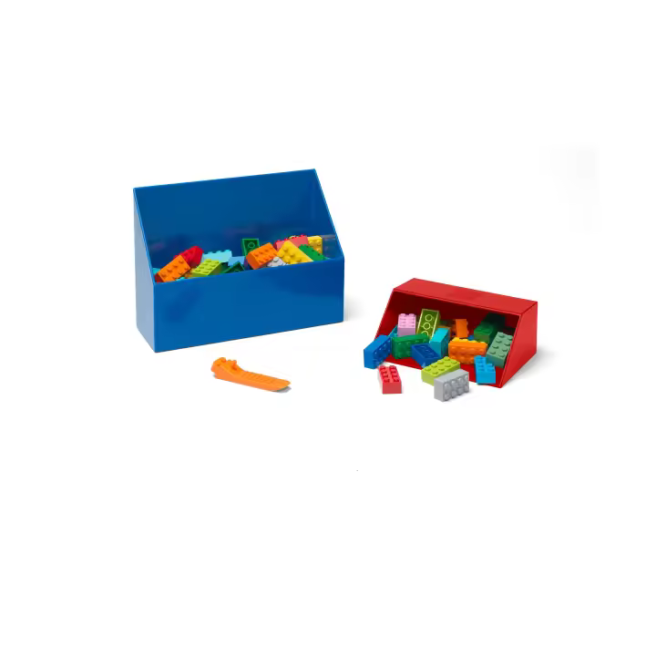 Room Copenhagen Set de 2 Recogedores de LEGO para Piezas de Lego - Rojo y Azul - 1