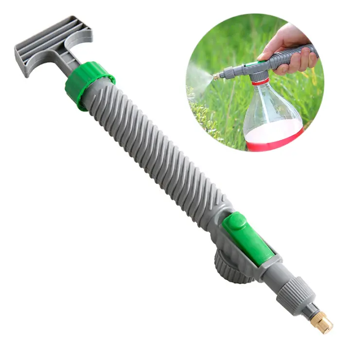 Bomba De Aire Manual Para Jardín Con Cabezal De Pulverización Ajustable Herramienta De Riego Agrícola Botella De Bebida - 1
