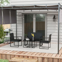 Outsunny Conjunto de Muebles de Jardín de Ratán Sintético Juego de Sofás Exterior de 5 Piezas con 2 Sofás Individuales 1 Sofá Doble y 2 Mesas de Centro para Patio Terraza Negro - details 1