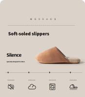 Zapatillas De Cuero Sintético Para Hombre Antideslizantes Para Interior Del Hogar Suaves Y Silenciosas Para Otoño E Invierno - details 3