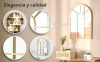 Espejo de Pared Decorativo - Diseño de Ventana de Arco con Marco Dorado - Estilo Moderno y Elegante para Salón, Dormitorio o Entrada - details 5
