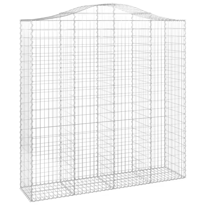 vidaXL Cesta gaviones forma arco hierro galvanizado 200x50x200/220 cm - 1