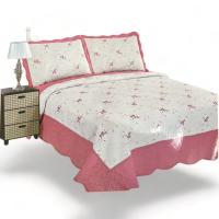KingnetStore - Colcha Bouti Bordada Acolchada, Colcha Cubre Cama 100% Poliéster. Fina, Extra Suave y Ligera. Ideal para Primavera Verano Entretiempo, Con Funda Cojín Almohada, Elegancia y Suavidad con un Diseño Floral. Para Cama de 90 105 135 150 CM - details 3