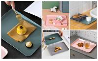 3 Piezas Bandejas para Comida Bandejas Práctico y Duradero Bandejas para servir de Plastico 3 Color Bonito Bandejas Rectangulares de Plástico Hosteleria para Comedor Cafés Cocina 34 x 24 cm - details 5