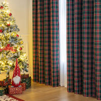 Cortinas De Navidad a Cuadros Térmicas Y Antipolvo Con Anillos Para Ventanas Cortina Negra Para Dormitorio Y Sala De Estar - details 14