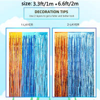2 Pack Cortinas De Foil Mardi Gras Con Borlas Metálicas Para Decoración De Fiestas De Cumpleaños Boda Y Decoraciones De Fiesta Mardi Gras - details 7