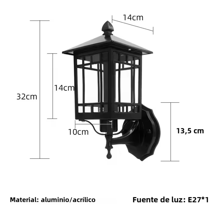 Lámpara De Pared Exterior Estilo Chino Impermeable Para Jardín Villa Casa Balcones Puertas Corredor Terraza Iluminación Moderna - 1